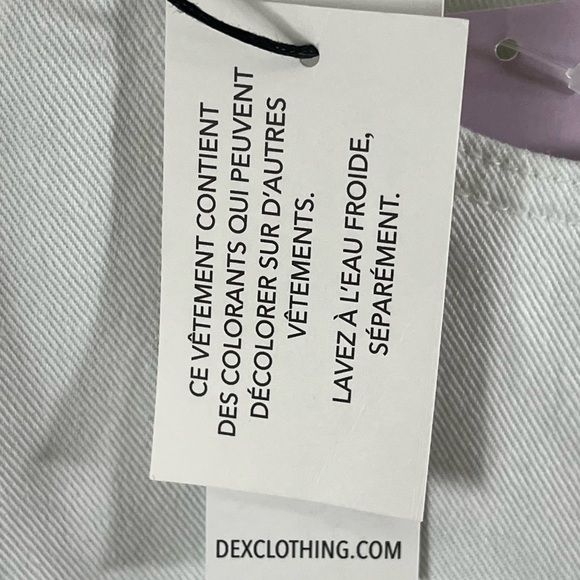 Dex White Shorts Bling on Pocket - Picture 5 of 10